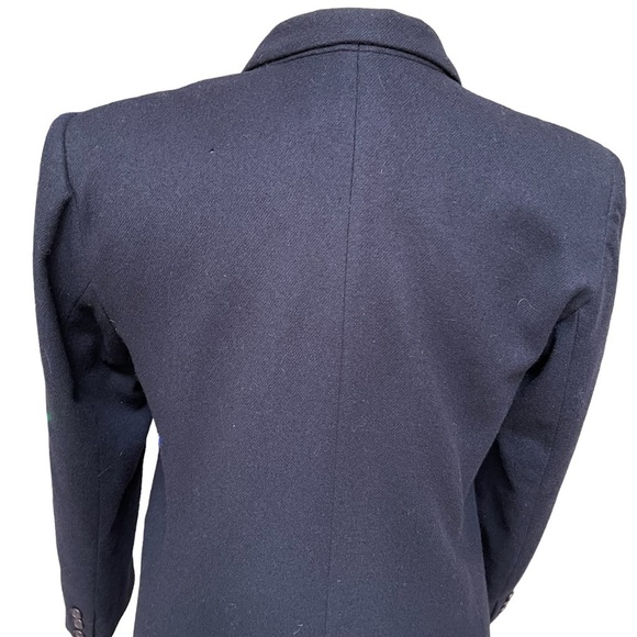 Vintage Navy Blue Wool 2 Button Blazer with Front Pockets by Michele Size: 12 - Picture 10 of 13